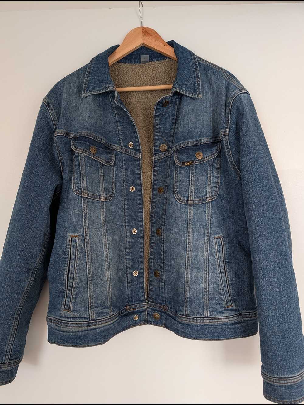 Men's Reversible Denim Sherpa-Lined Jacket size S